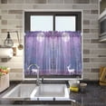 thumbnail image 4 of Yayeee Kitchen Curtains Tier Pair Light Filtering 27"x36" Rod Pocket Short Cafe Window Panel, Purple Forest, 4 of 7
