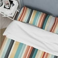 thumbnail image 4 of Designart "Nostalgic Stripes In Pink And Blue" Striped Bedding Covert Set - Mid-Century Modern Bed Set With 2 Shams, 4 of 5