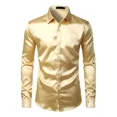 thumbnail image 1 of Camisas De Vestir De Satén Tipo Seda Brillante Para Hombre,, 1 of 7