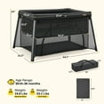 thumbnail image 6 of HARPPA Portable Travel Crib with Mattress, Foldable Playard for Baby and Toddler, 11lbs, Black, 6 of 9