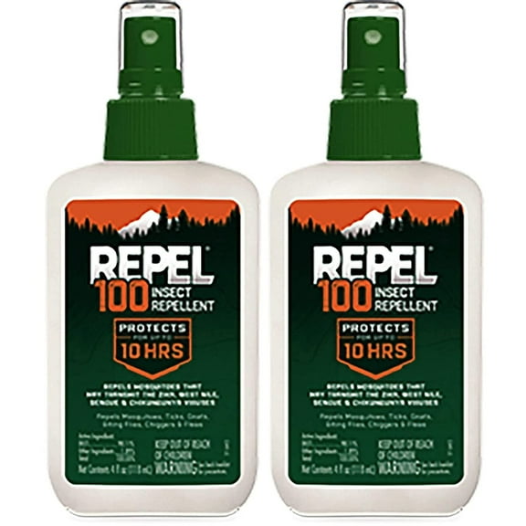 Repel 100 Insect Repellent Pump Spray 4oz for Mosquitoes Ticks Gnats 2-Pack