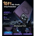 thumbnail image 4 of Strong Magnetic for iPhone 13 Pro Max Case, [Compatible with Magsafe][Military Grade Drop Protection] Protective Shockproof Translucent Matte Slim Phone Case for iPhone 13 Pro Max, Deep Purple, 4 of 12