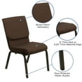 thumbnail image 3 of BizChair 4 Pack 18.5''W Stacking Church Chair in Brown Fabric - Gold Vein Frame, 3 of 10