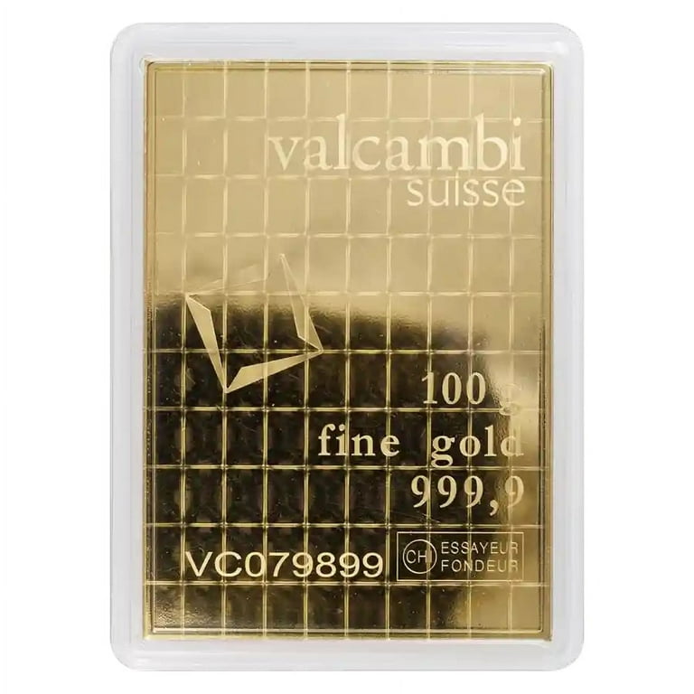 Valcambi 100x1g Gold CombiBar™ w/ Assay Card - .9999 Fine Bullion