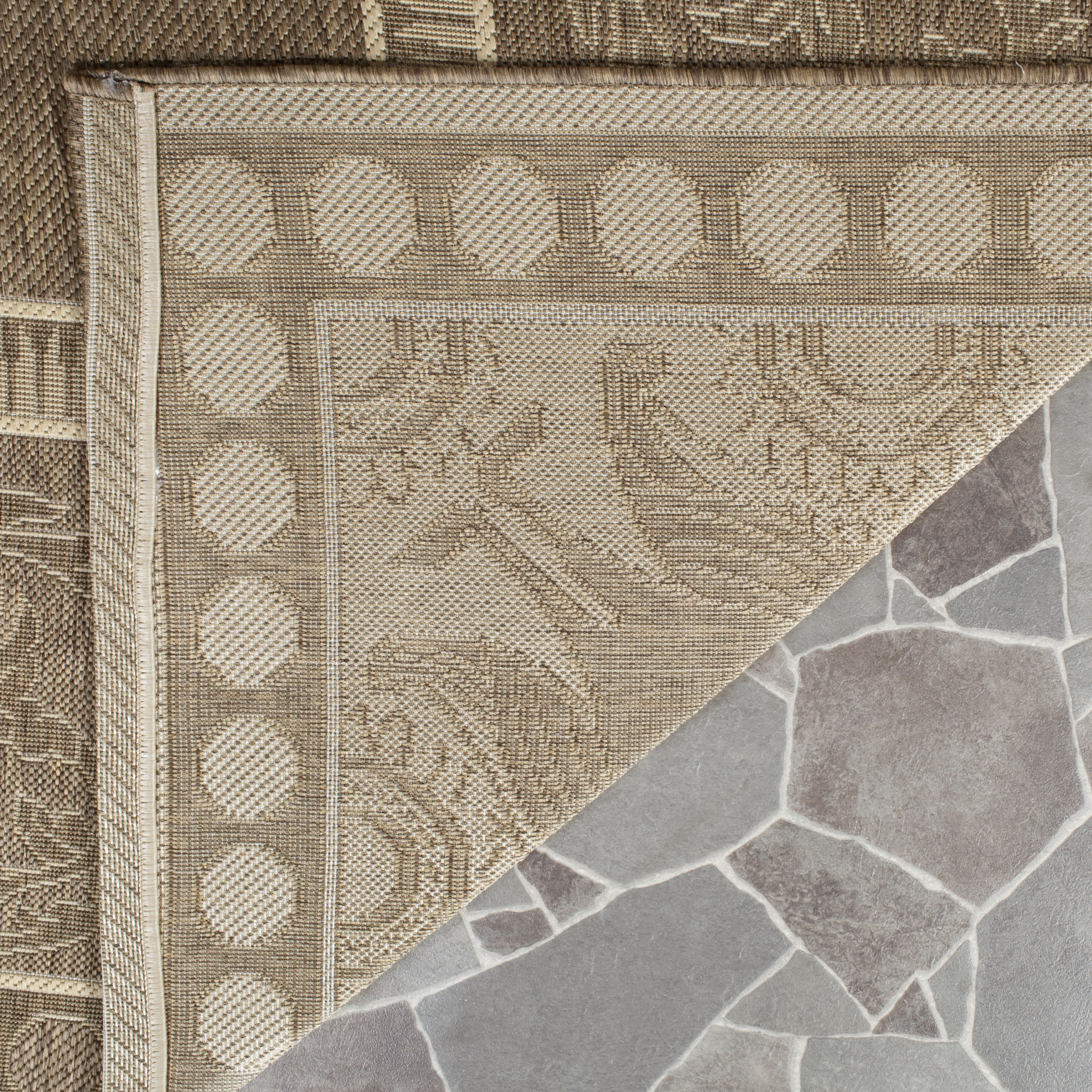 Safavieh Courtyard Cooper Botanical Indoor/Outdoor Runner Rug, Brown/Natural, 2'3" x 6'7"