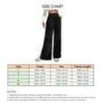 thumbnail image 6 of Woman Elastic High Waist Long Pants Split Hem Pure Color Trousers Wide Leg Pocket Long Pants Black M, 6 of 6