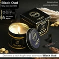 thumbnail image 2 of Black Oud Candle Highly Scented Soy Candel Clean Non Toxic Velas Aromáticas Gift for Men Pack of 1 5Oz Decorartive Travel Tin, 2 of 6