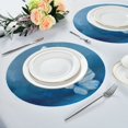 thumbnail image 4 of 15.4" Round Placemat Set of 4 Polyester Fabric Place Mats Non-Slip Dining Kitchen Table Mats for Kitchen Party Decor Abstract Blue and White Butterfly, 4 of 5