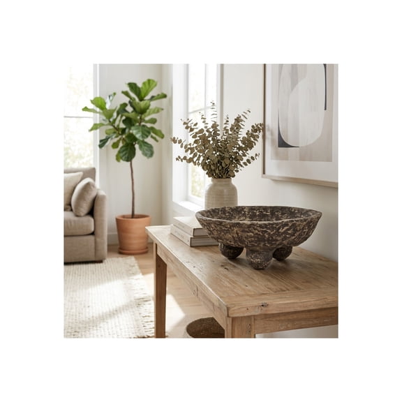 Modern Decorative Bowl for Modern Spaces - Casual Coffee or Centerpiece Table Decoration for Candy Bowl - Functional Home Decor Accents for Kitchen Counter, Table, and Key Bowl - 5", Brown & Ivory