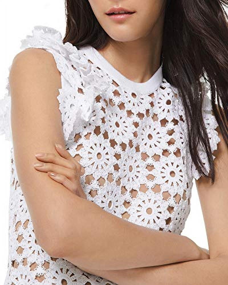 michael kors floral medallion lace dress Michael Kors Medallion Lace Midi Dress Size XL Crochet Eye lit White Tan New
