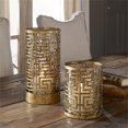 thumbnail image 2 of Bowery Hill 2 Piece Hurricane Candle Holder Set in Antiqued Gold, 2 of 2