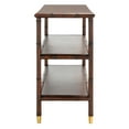 thumbnail image 2 of SAFAVIEH Tudor Dark Brown/Gold Wood Console Table with Shelf (42 in. W x 15.8 in. D x 28.9 in. H), 2 of 10