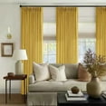 thumbnail image 6 of Mustard Yellow 90 Inch Linen Curtains Pinch Pleated for Living Room Bedroom Dining Boho Light Filtering Pinch Pleat Drapes Hooks Rings Back Tab Semi Sheer Gold Harvest Spring Window Curtains 2 Panels, 6 of 9