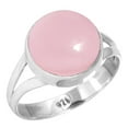thumbnail image 1 of 925 Silver Ring For Women - Men Pink Rose Quartz Stone Silver Ring Size 11 January Birthstone Hand Made Silver Ring Size 11 Gift For Girl Friend On Birthday 925 Gemstone Silver Jewelry, 1 of 5