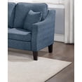 thumbnail image 5 of 2pc Navy Chenille Sofa Set & Loveseat for Living Room | Modern Style, Plush Cushions, Unique Arm Support, 5 Seats, Includes Accent Pillows, 5 of 6