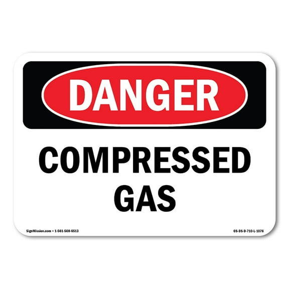 OSHA Danger Sign - Compressed Gas | Plastic Sign | Protect Your Business, Construction Site, Warehouse & Shop Area |  Made in The USA