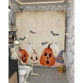 thumbnail image 5 of Funny Pumpkin Ghost Shower Curtain Set ，Waterproof Fabric Shower Curtains Boo Black Bat Halloween Vintage Linen Shower Curtains for Bathroom,Bathroom Decor 72"x72", 5 of 6