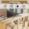 thumbnail image 4 of 55" Large Buffet Cabinet with Storage, Modern Rustic Farmhouse Sideboard with Glass Doors, Farmhouse Storage Cabinet Table for Kitchen Dining Room, Living Room, 4 of 8