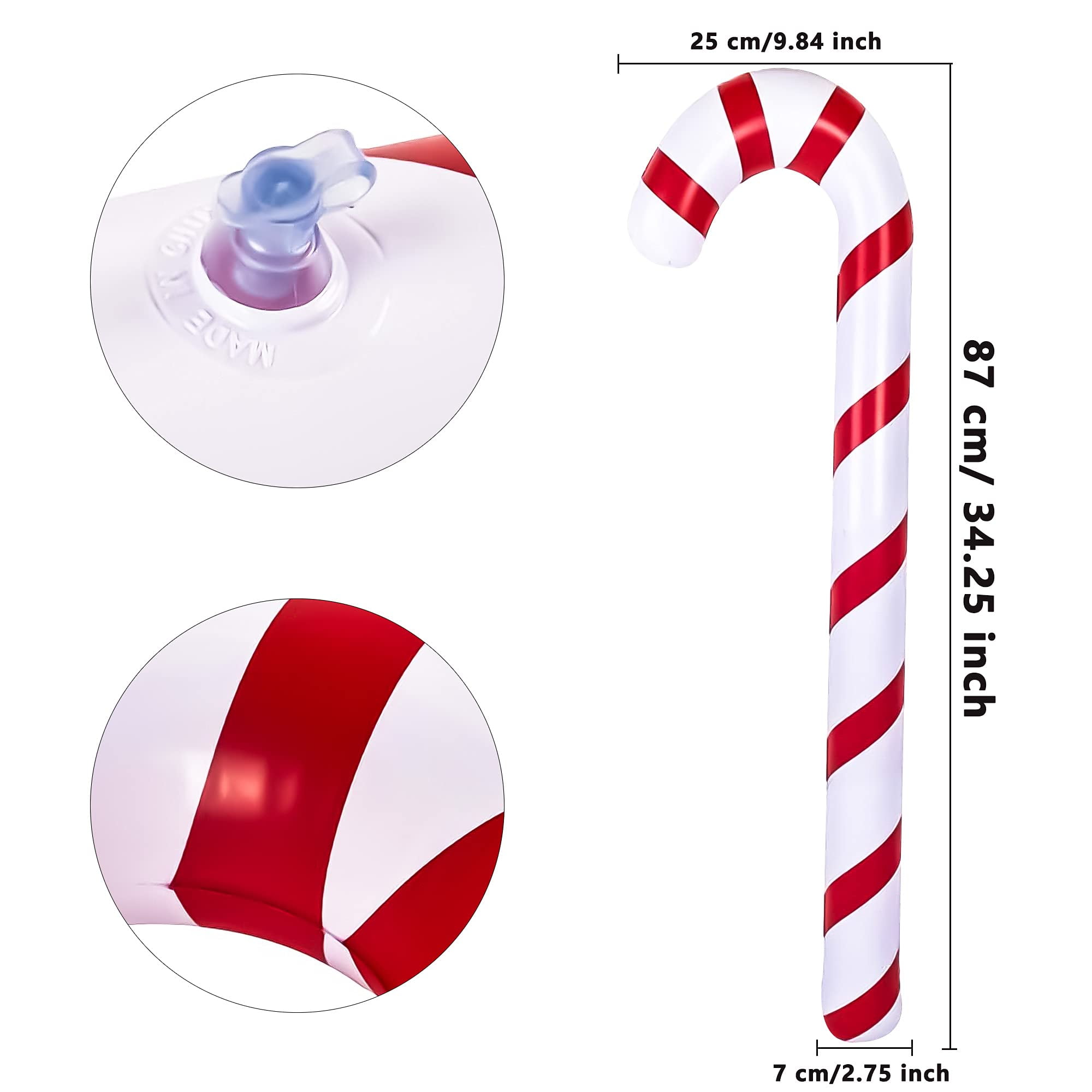 GWHOLE 8 Pack Giant Christmas Candy Cane Foil Balloons | 45 Inches Tall | Helium Or Air Fill | Holiday Decoration