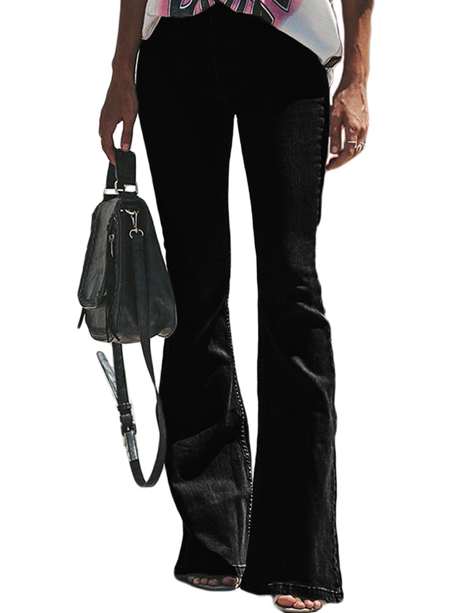 Ladies Slim Leg Black Womens Pants Regular Fit Denim Stretch Jeans Ladies Slim Leg Black Womens Pants Regular Fit Denim Stretch Jeans