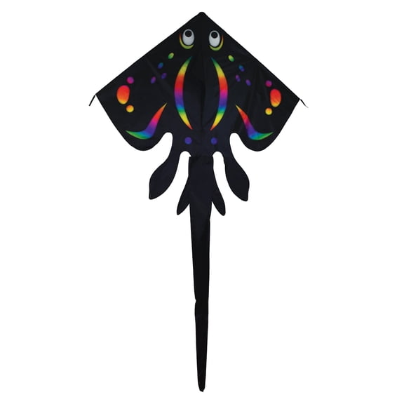 In the Breeze 3314 - 70-inch Black Stingray Ripstop Kite — Fun, Easy Flying Kite for All Ages