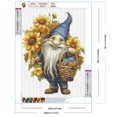 thumbnail image 2 of Pintura de diamante 5D DIY taladro redondo completo Wdftyju Gnomo sosteniendo girasoles decoración 30x40cm, 2 of 9