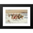 thumbnail image 2 of Adolf Baumgartner-Stoiloff 18x13 Black Modern Framed Museum Art Print Titled - Wedding Procession in a Winter Landscape, 2 of 5