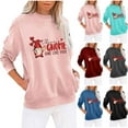 thumbnail image 4 of Valentine's Day Sweatshirt for Women Long Sleeve Crew Neck Casual Pullover Tops with Pockets Graphic Printed Cute Shirt(Wine,S), 4 of 4