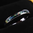 thumbnail image 4 of Tungsten Couple Rings Polished Curved Band with Shell Inlay, 4 of 9