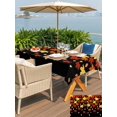 thumbnail image 4 of Outdoor Tablecloth with Umbrella Hole and Zipper, Fall Maple Leaf Rectangle Table Cloth 54x80 Inch Waterproof Tablecloth, Thanksgiving Yellow Orange Plant Black Picnic Table Cover for Patio Camping, 4 of 7