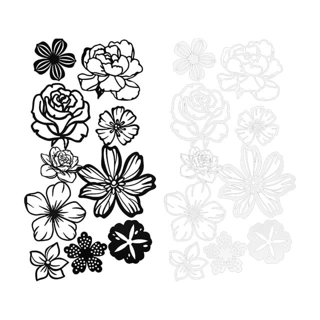 20 piezas de encaje de papel para scrapbooking, papeles decorativos para manualidades, manualidades huecas Flor