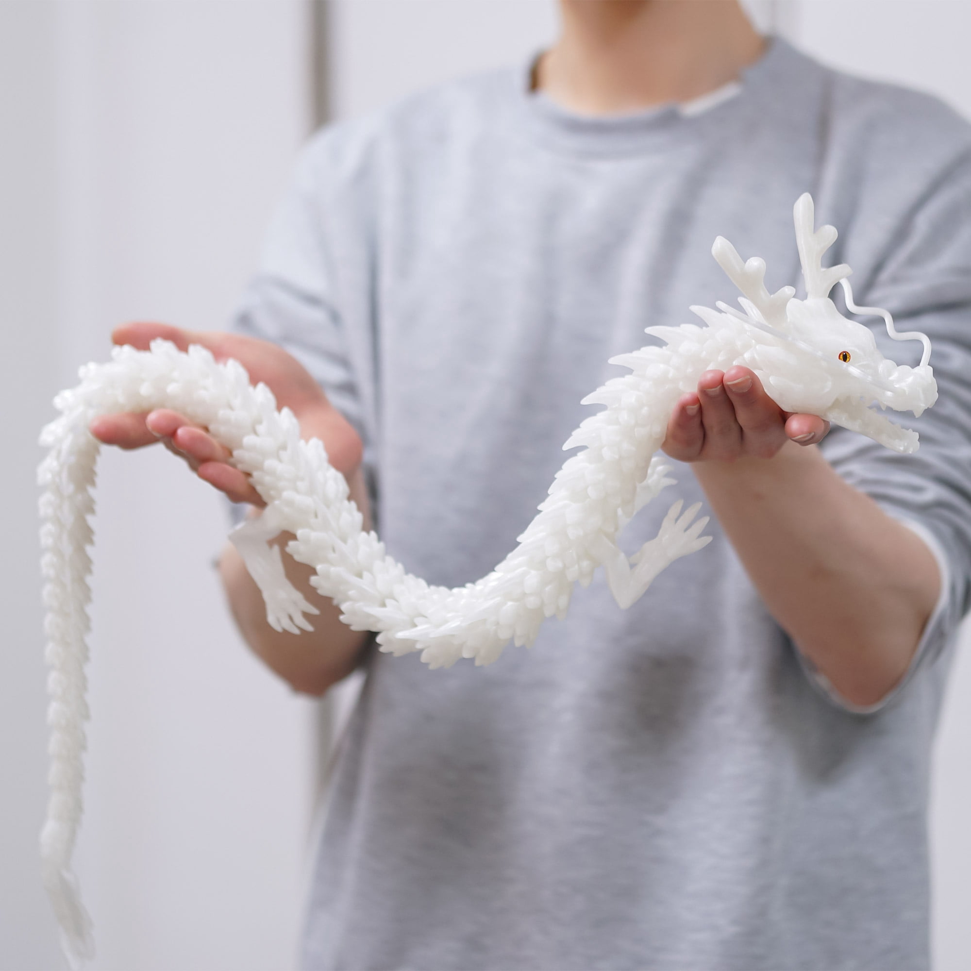 33.5inch 3D Printed dragon,Flexible Joint Animal lacertid Figurines, Home Office Decor,Fidget Toy for Adults Teens Boy Festival Gifts,Easter Basket Stuffers,Executive Desk Toy