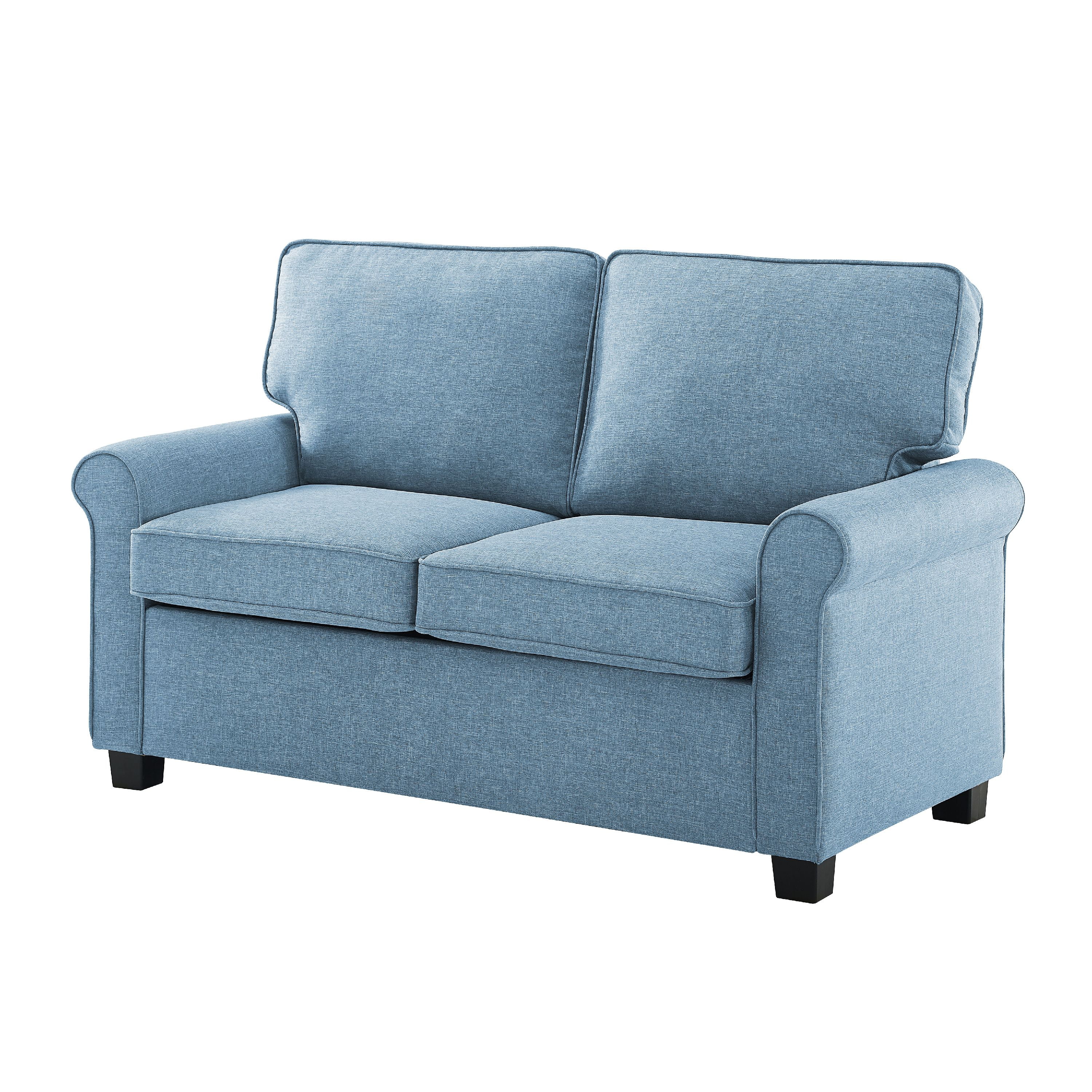 Mainstays Traditional Loveseat Sleeper With Memory Foam Mattress, Light ...