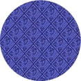 thumbnail image 1 of Ahgly Company Tapis Rond Lavable en Machine Intérieur Transitionnel Bleu Cobalt, 7 Pieds Rond, 1 of 7