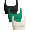 thumbnail image 1 of SURJDE Women's 3 Piece Medium Support Tank Top Ribbed Seamless Removable Cups Workout Exercise Sport Bra, 1 of 3
