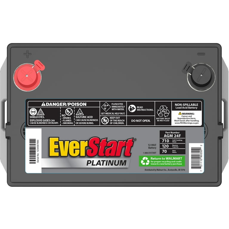 EverStart Value Lead Acid Automotive Battery, Group Size 24F 12 Volt, 585  CCA 