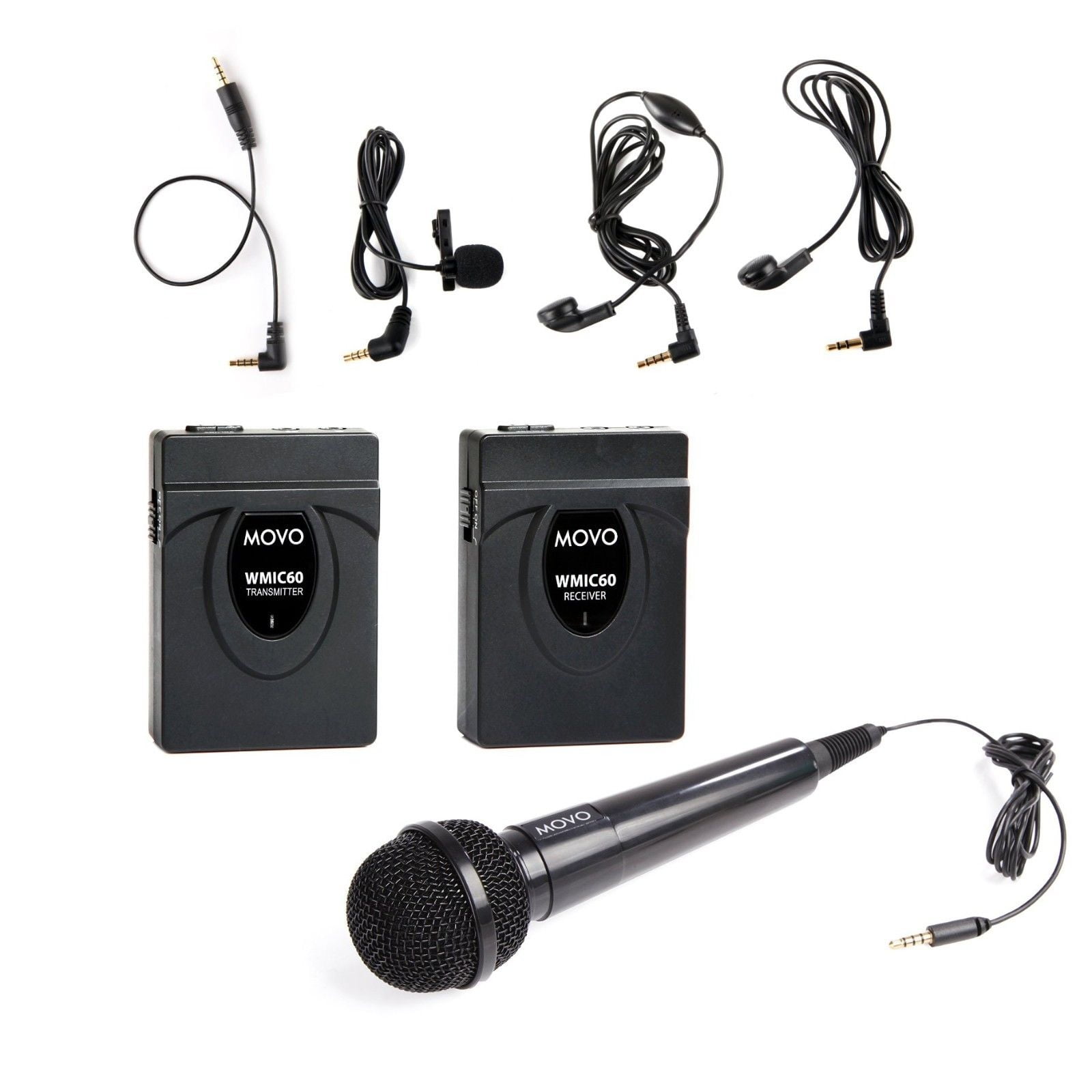 Movo WMIC60 2.4GHz Wireless Lavalier and Handheld Microphone System