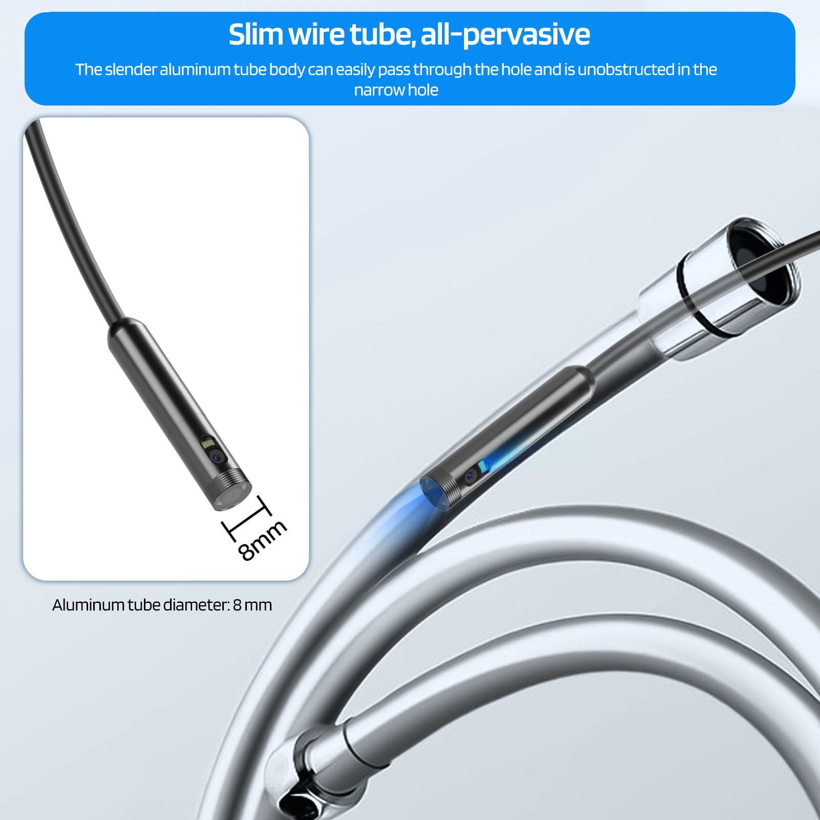 Pebbuoy Inspection Endoscope Phone Scope Camera with Light IP67 Waterproof Easy Connection 1080P Borescope Inspection Camera