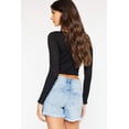 thumbnail image 3 of Kan Can Women's High Waist Frayed Denim Shorts - KC9206M, 3 of 10