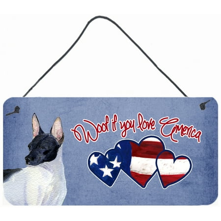 Woof if you love America Rat Terrier Wall or Door Hanging Prints SS4992DS612