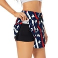 thumbnail image 2 of Disketp Patriotic Star Print Women's Shorts Workout Shorts for Athletic Gym Running Shorts with Phone Pockets Small, 2 of 8
