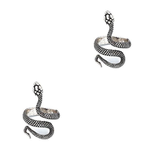 Qarigey Anillos Vintage Anillo de moda Aleación ajustable Joyas para hombres Plata / Serpiente Plata/Serpiente 2piezas Qarigey CBP269101