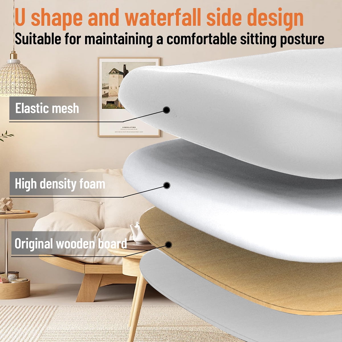 Office Chair, Ergonomic Breathable Mesh,Flip-Up Arms and Adjustable High Back Lumbar Support,Comfy Computer Chair for Home Office