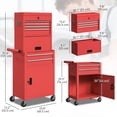 thumbnail image 2 of Grande Armoire à Outils en Acier Rouge avec Panneau Perforé - 6 Tiroirs et Rangement Verrouillable pour Garage, Atelier et Réparation Automobile - Coffre à Outils Roulant 51,6 Po H, 2 of 7