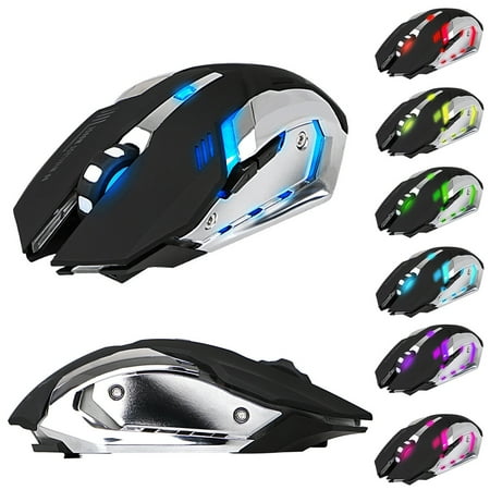 - Bluetooth Gaming Mouse, X70 Rechargeable Wireless RGB 7 Color Backlit 4 DPI (2400/1600/1200/800) USB Game Mouse For Computer Laptop