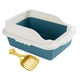 thumbnail image 4 of Caja de arena para gatos, bandeja de arena para mascotas, accesorios para jaula con cuchara tamizadora de arena para animales pequeños, gatos pequeños Azul S 27x18x15CM, 4 of 8