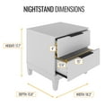 thumbnail image 5 of Boyd Sleep Mackay Modern Double Drawer Nightstand, White, 5 of 8