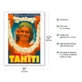 thumbnail image 2 of Tahiti - Pearl of the Pacific - French Settlements - Tahitian Woman with Lei - Vintage Travel Poster by A. Doquene c.1930s - Master Art Print (Unframed) 9in x 12in, 2 of 4