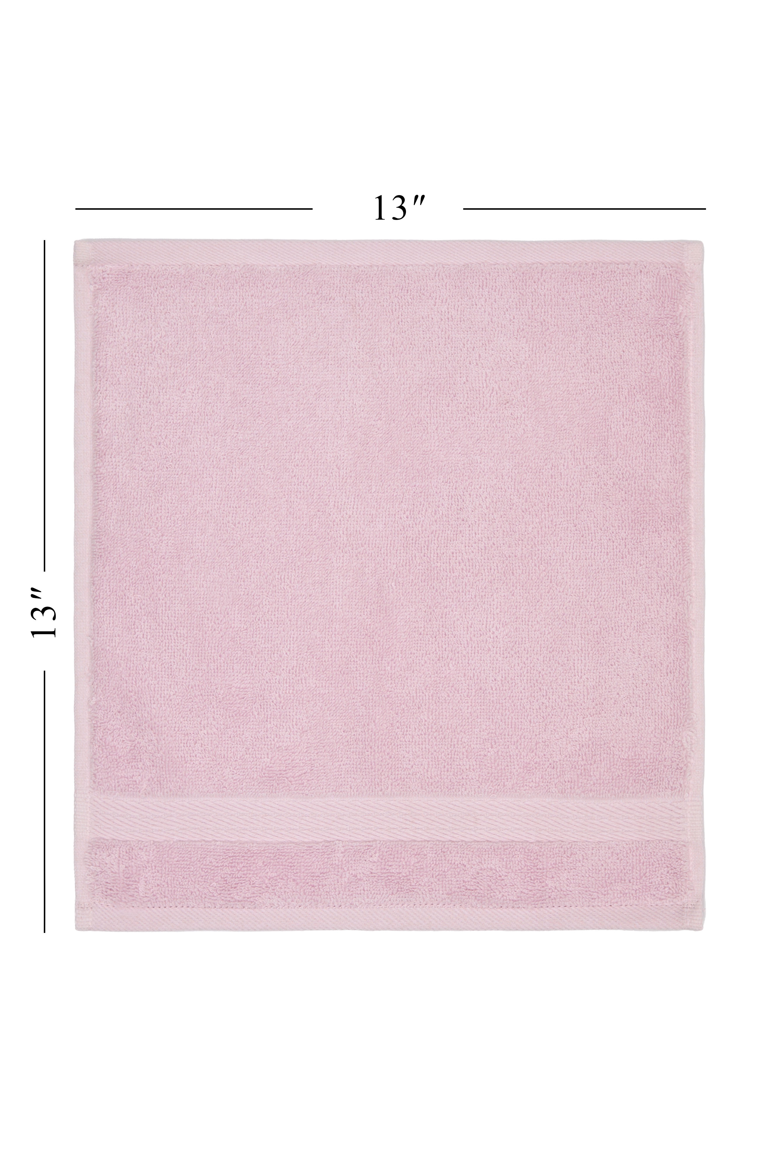 Ozdilek 6-Piece Washcloth Set 13x13 Bath Towels 100% Turkish Cotton, 600 GSM, Soft, Gentle on Sensitive Skin, Multi-Purpose Use, Washable, Reusable, Ideal for Baby Care & Spa 6 Towels  (Mauve Pink)