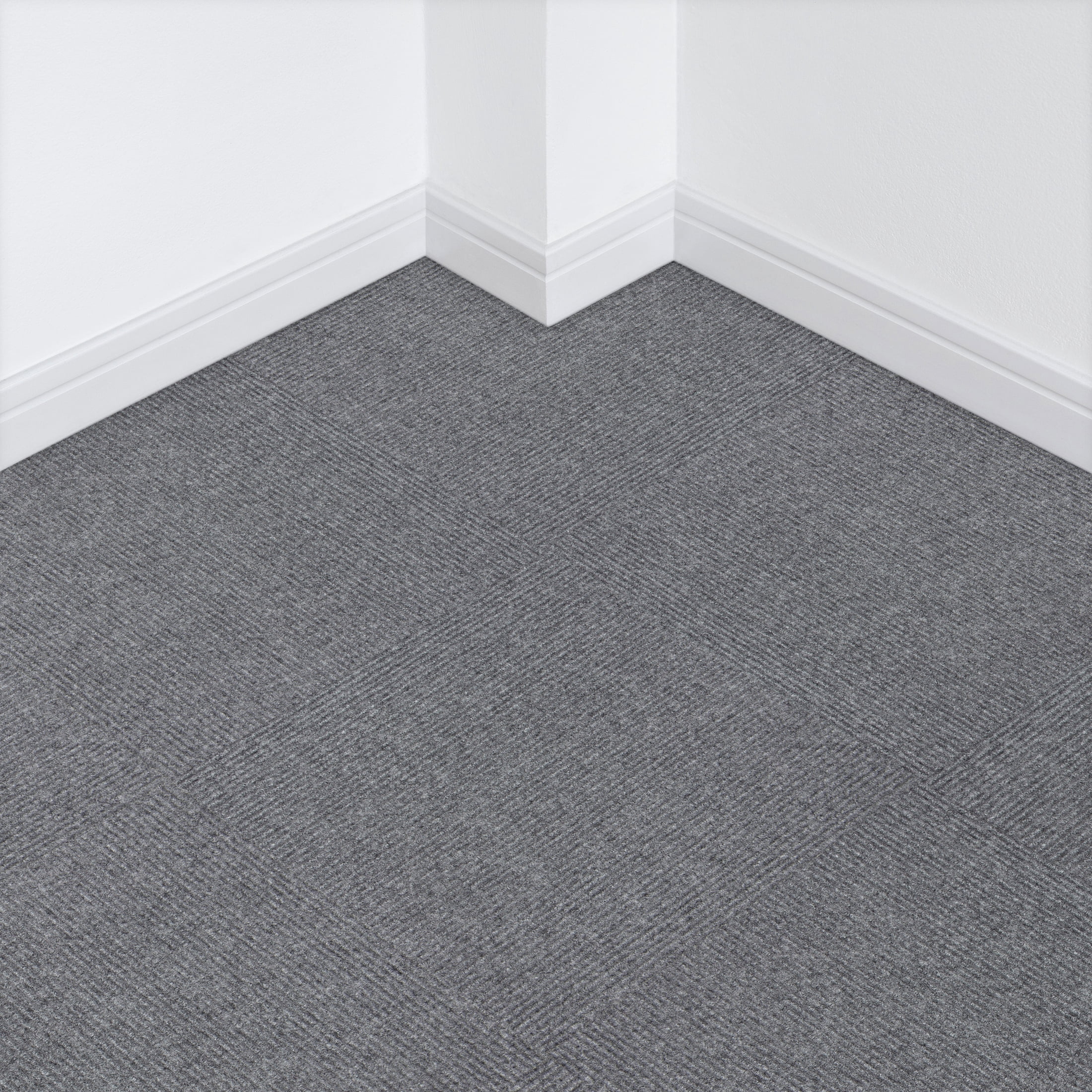 EAZY Floor French Broad Wide Wale Gray Residential 18 in. x 18 in. Peel and Stick Carpet Tile Square 22.5 sq. ft., for home office and versatile areas